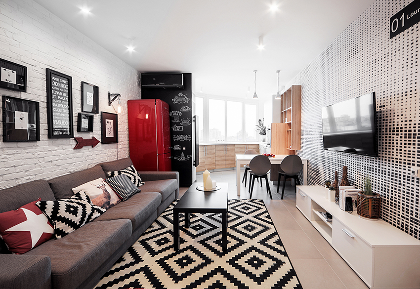 Kuchyňa, potom jedáleň a obývacia izba - tradičné umiestnenie zón Kuchyňa, potom jedáleň a obývacia izba - tradičné umiestnenie zón