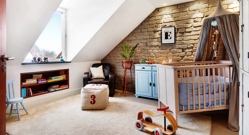 Blant de mange designalternativene for et barnehage blir loftstilen stadig mer populær Blant de mange designalternativene for en barnehage blir et loft stadig mer populært