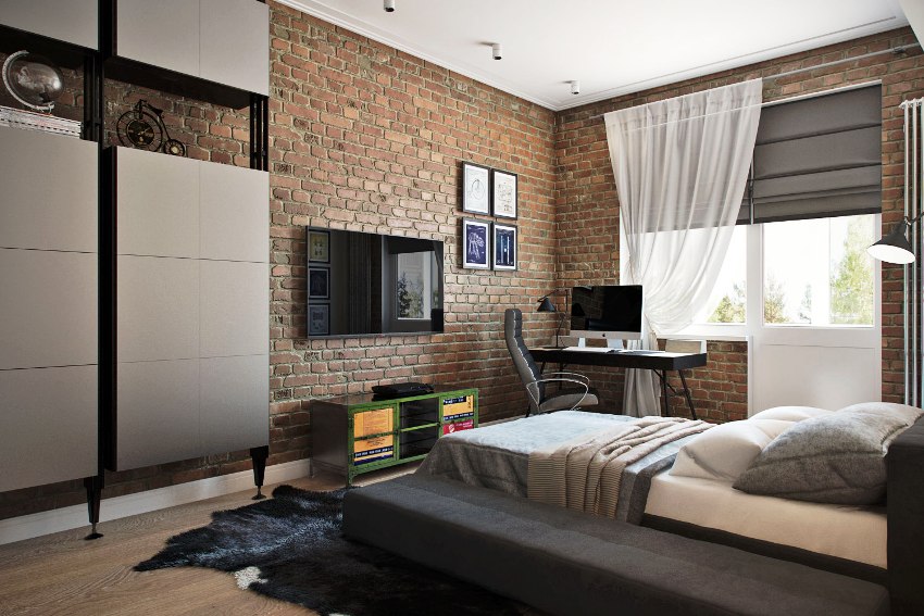 Ofte er en av de fire veggene dekket med murverk eller metallpuss. Ofte er en av de fire veggene dekket med murverk eller metallpuss.