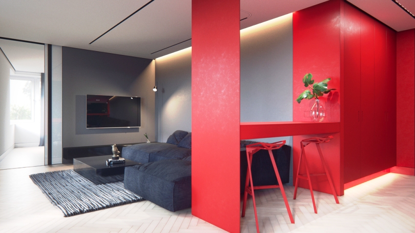 Prea mult roșu, chiar și într-o cameră foarte spațioasă, poate fi obositor, inconfortabil și iritant Prea mult roșu, chiar și într-o cameră foarte spațioasă, poate fi obositor, inconfortabil și iritant