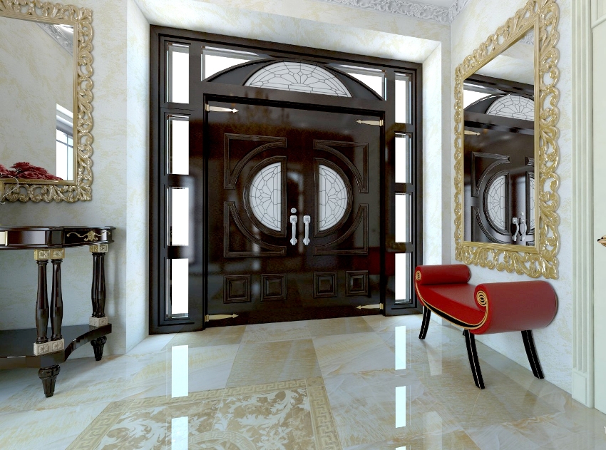 พื้นในห้องคลาสสิกด้านหน้ามักทำจากหินอ่อนธรรมชาติหรือไม้ พื้นในห้องคลาสสิกด้านหน้ามักทำจากหินอ่อนธรรมชาติหรือไม้