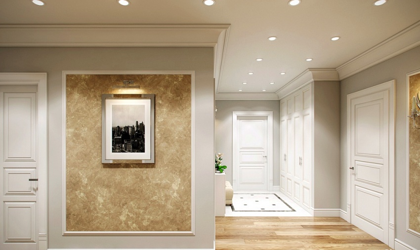 ตัวเลือกที่น่าสนใจสำหรับการตกแต่งโถงทางเดินในคลาสสิกคือการสร้างโซนบางโซน ตัวเลือกที่น่าสนใจสำหรับการตกแต่งโถงทางเดินในคลาสสิกคือการสร้างโซนบางโซน