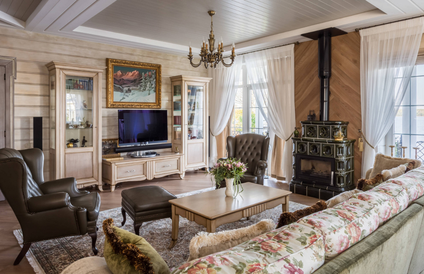 Les cortines de la sala d’estar han de ser d’un teixit transparent o translúcid clar Les cortines de la sala d’estar han de ser d’un teixit transparent o translúcid clar