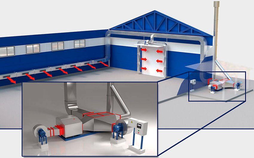 Når man designer et varmesystem til et produktionsanlæg, er det vigtigt at overholde brandbestemmelserne Når man designer et varmesystem til et produktionsanlæg, er det vigtigt at overholde brandbestemmelserne