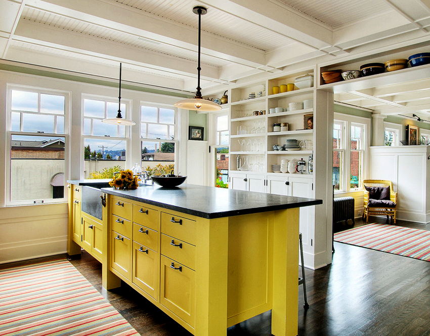 Blatul negru poate fi un punct culminant al interiorului bucătăriei Blatul negru poate fi un punct culminant al interiorului bucătăriei