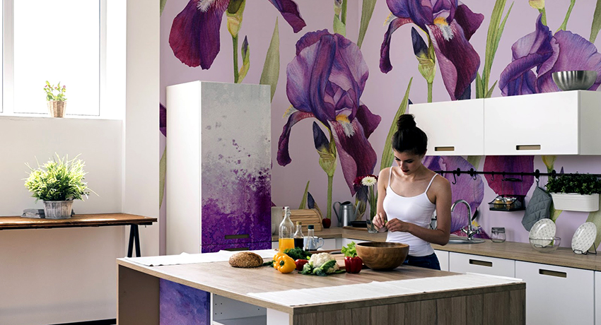 Tapetai gali koreguoti kambario formą ir dydį Fotomuralai virtuvei: kaip naudingai įveikti interjerą kaprizingame kambaryje