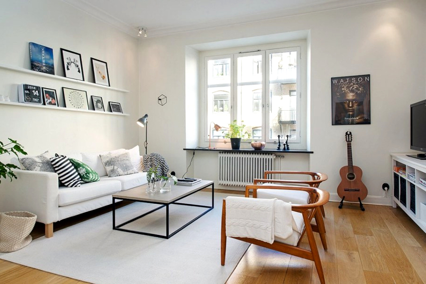 L'intérieur scandinave se caractérise par une palette de tons pastel clair L'intérieur scandinave se caractérise par une palette de tons pastel clair