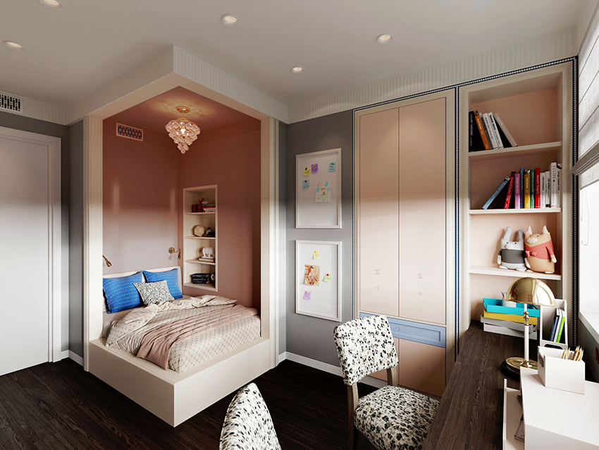 En garderobe for et barns jente skal passe inn i designet og som elskerinnen En garderobe for et barns jente skal passe inn i designet og som elskerinnen