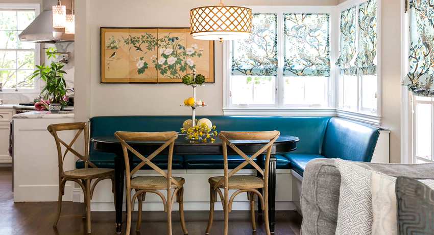 היתרון של ערכת המטבח, בה הספה היא חלק מהאוזנייה, הוא השימוש הרציונלי בשטח פנוי. ספה פינתית במטבח בעיצוב ארגונומי ומסוגנן