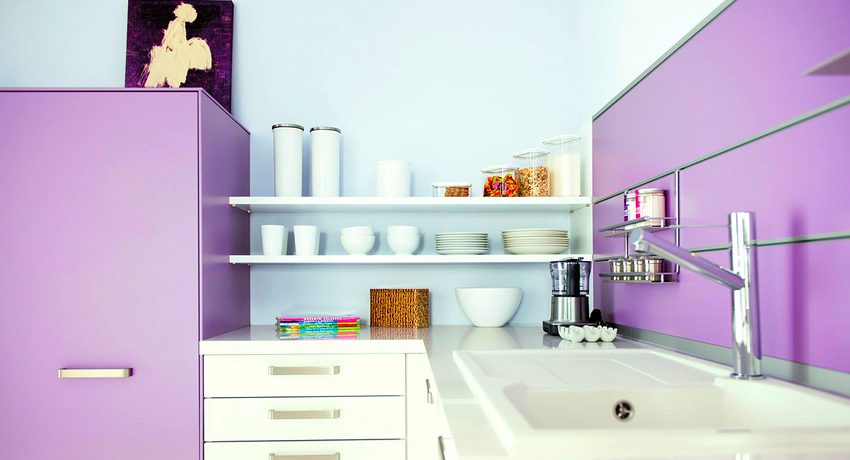 The best option among the shade variety is a kitchen in lilac tones. The best option among the shade variety is a kitchen in lilac tones.
