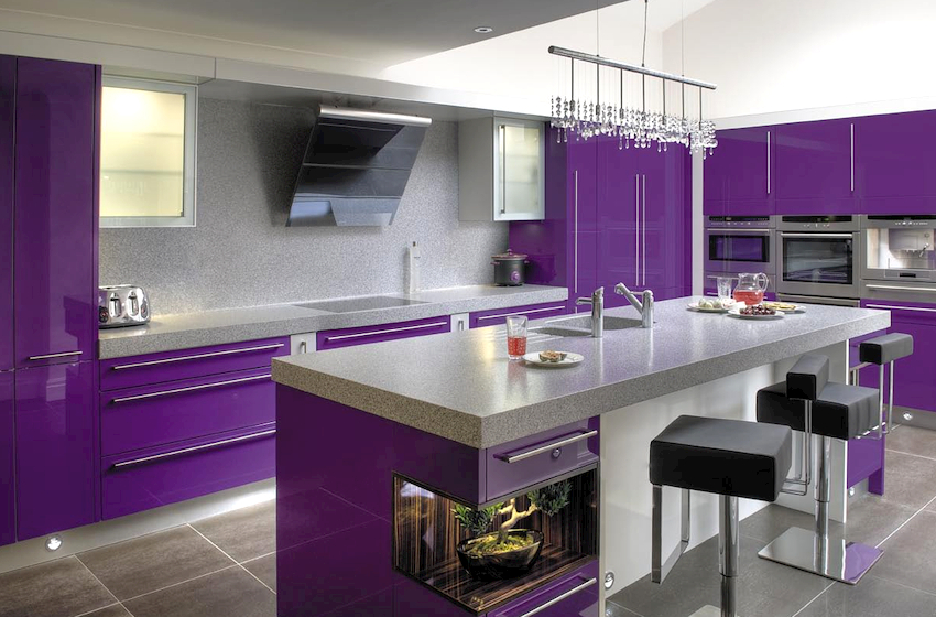 Purple kitchen in the interior is a symbol of wisdom, spirituality, nobility, power and wealth. Purple kitchen in the interior is a symbol of wisdom, spirituality, nobility, power and wealth.
