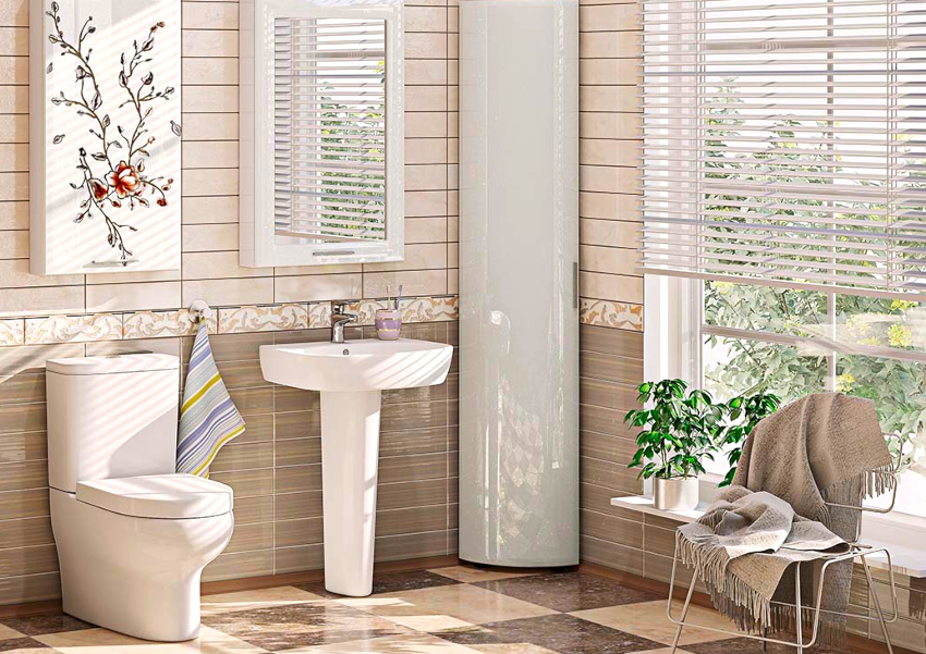 For at maskere stigerøret på badeværelset er en høj penalhus perfekt. For at maskere stigerøret på badeværelset er en høj penalhus perfekt.