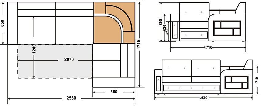 Một chiếc sofa góc gấp sẽ là giải pháp hoàn hảo cho phòng khách kết hợp phòng ngủ Một chiếc sofa góc gấp sẽ là giải pháp hoàn hảo cho phòng khách kết hợp phòng ngủ