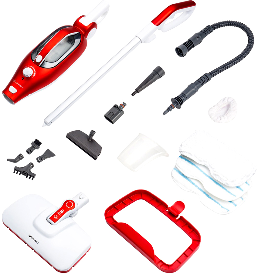 Parné mopy Kitfort KT-1001 sú vybavené rôznymi prídavnými zariadeniami Parné mopy Kitfort KT-1001 sú vybavené rôznymi prídavnými zariadeniami