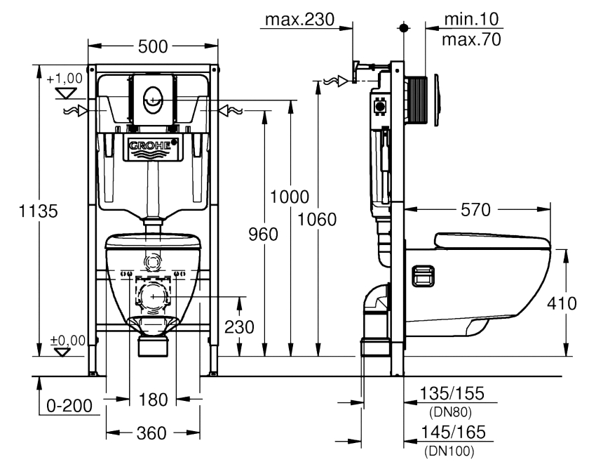 WC s instalacijom Grohe Lixil Solido dostupan je u standardnim veličinama, a jamstvo za komponente je 5 godina WC s instalacijom Grohe Lixil Solido dostupan je u standardnim veličinama, a jamstvo za komponente je 5 godina