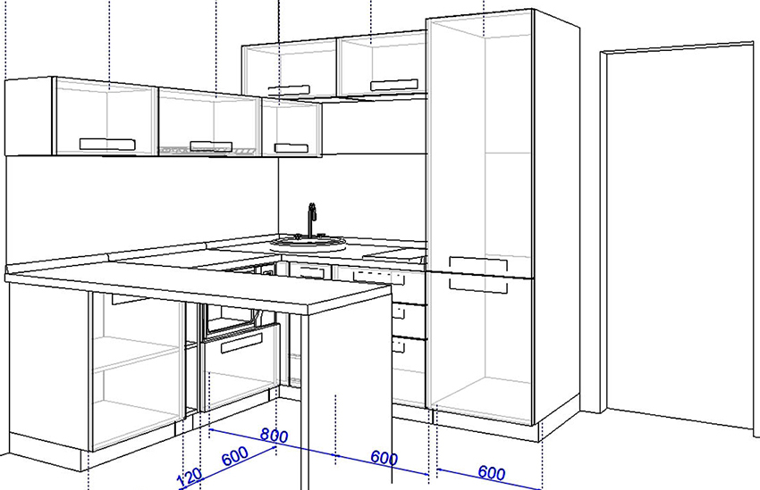 A hűtőszekrény szélességét a konyhában lefoglalt helytől függően kell megválasztani A hűtőszekrény szélességét a konyhában lefoglalt helytől függően kell megválasztani