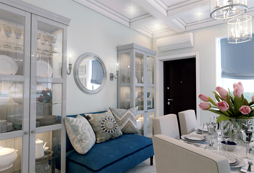 ตู้โชว์เหมาะสำหรับวางจานไม่เพียงเท่านั้น แต่ยังรวมถึงของตกแต่งด้วย