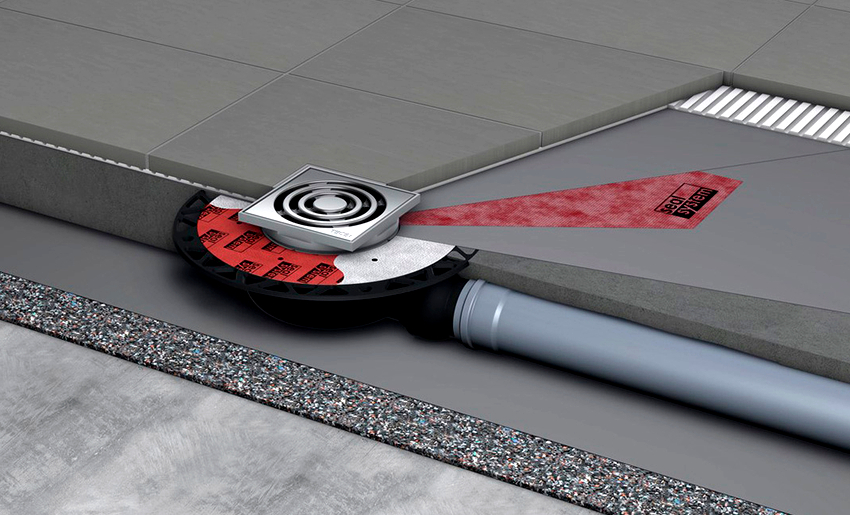 Canalul de scurgere este instalat conform instrucțiunilor - izolația termică, hidroizolația, șapă de ciment și gresie sunt așezate pe podea Canalul de scurgere este instalat conform instrucțiunilor - izolația termică, hidroizolația, șapă de ciment și gresie sunt așezate pe podea