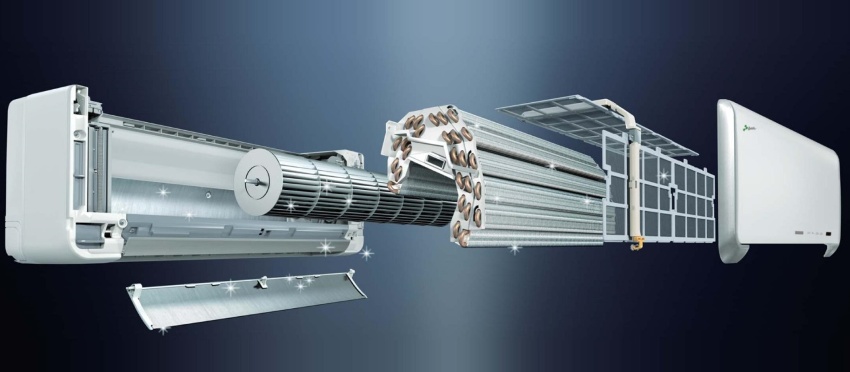 Ang panloob na yunit ay isang kumplikadong aparato mula sa isang teknikal na pananaw, na binubuo ng maraming mga elemento Ang panloob na yunit ay isang kumplikadong aparato mula sa isang teknikal na pananaw, na binubuo ng maraming mga elemento