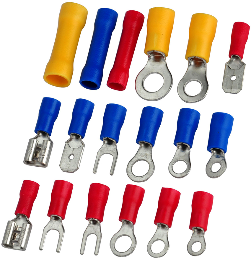 Końcówki zaciskane to: widelec, pierścień, kołek i nóż Końcówki zaciskane to: widelec, pierścień, kołek i nóż