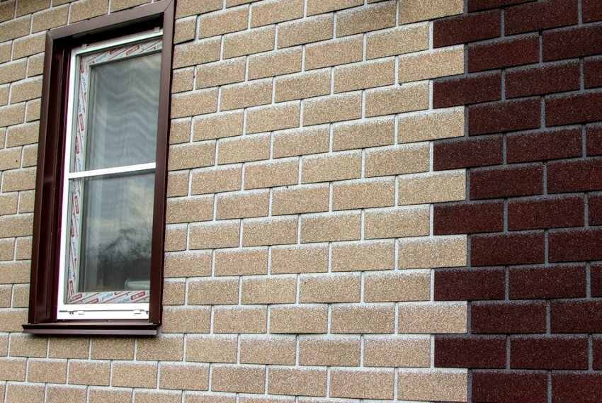 TechnoNIKOL murstenlignende bløde facadeplader består af fire lag TechnoNIKOL murstenlignende bløde facadeplader består af fire lag