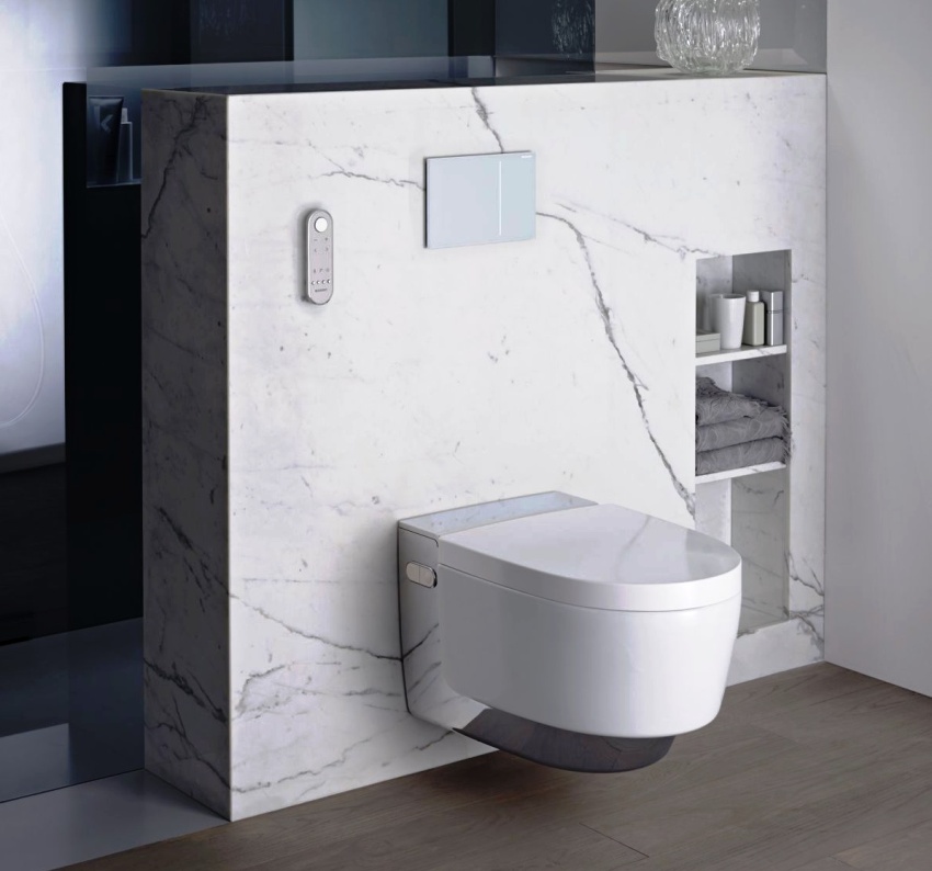 Συχνά υπάρχει τουαλέτα με ενσωματωμένο μπιντέ - αυτό είναι όταν το χείλος της τουαλέτας είναι εξοπλισμένο με ακροφύσια Συχνά υπάρχει τουαλέτα με ενσωματωμένο μπιντέ - αυτό είναι όταν το χείλος της τουαλέτας είναι εξοπλισμένο με ακροφύσια