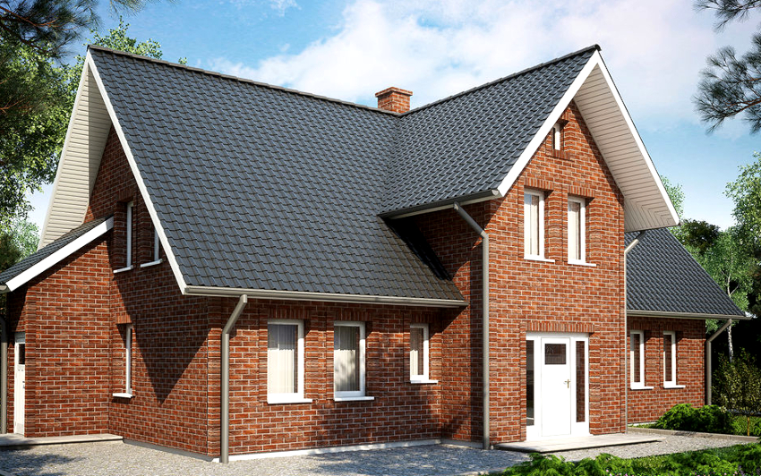 Sidespor i rød mursten er hovedsageligt lavet af vinyl og metal Sidespor i rød mursten er hovedsageligt lavet af vinyl og metal