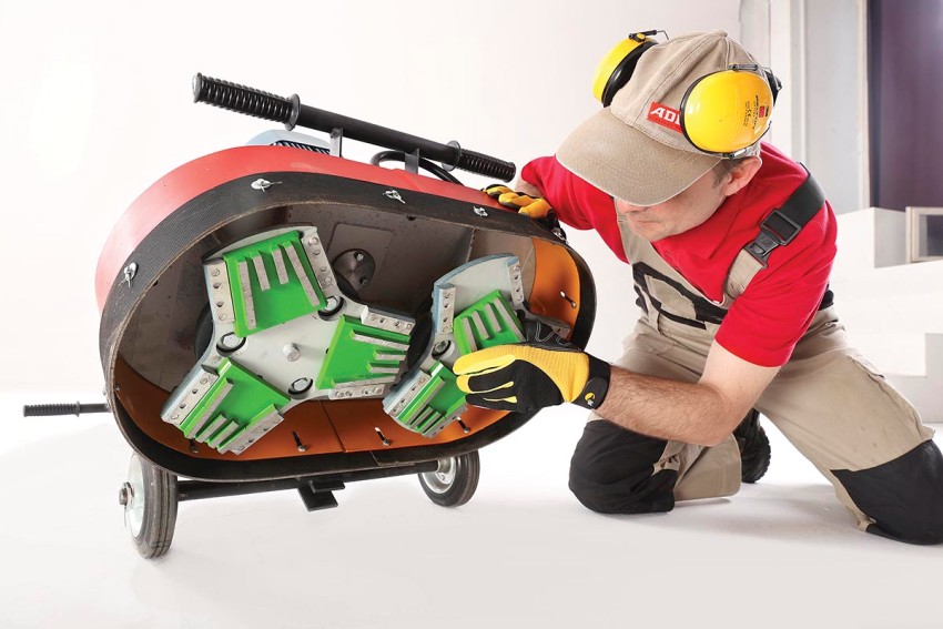 Det er spesielle maskiner for sliping av betonggulv. Det er spesielle maskiner for sliping av betonggulv.