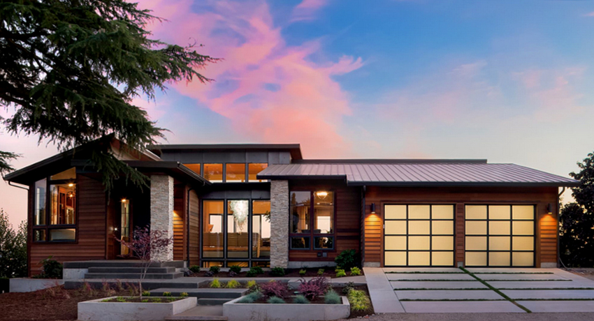 Oftest er en-etasjes hus firkantede, rektangulære, L-, P-, T- og H-formede. Oftest er en-etasjes hus firkantede, rektangulære, L-, P-, T- og H-formede.