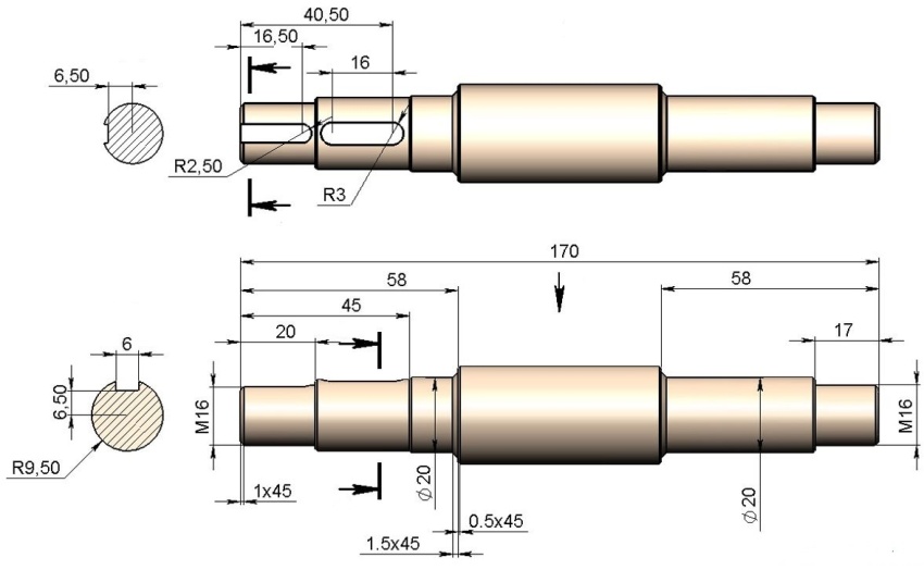 Für die Herstellung einer Welle benötigen Sie Rundholz aus Stahl der Klasse 45 Für die Herstellung einer Welle benötigen Sie Rundholz aus Stahl der Klasse 45