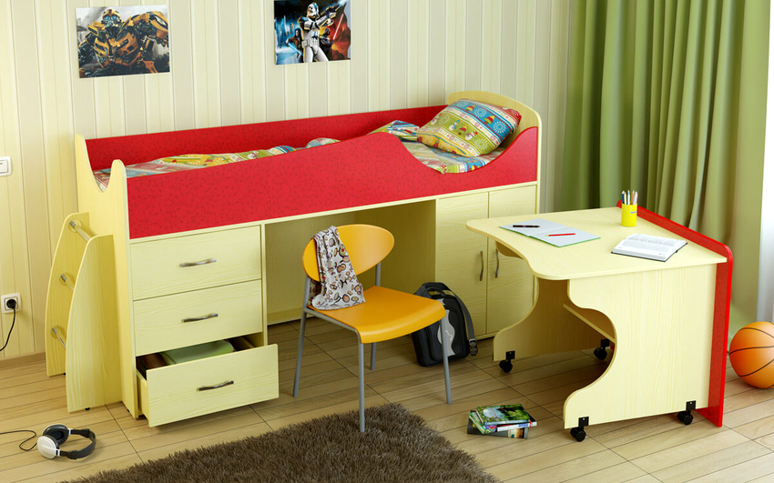 เตียงใต้หลังคาสำหรับเด็กมักจะเสริมด้วยองค์ประกอบที่สดใส เตียงใต้หลังคาสำหรับเด็กมักจะเสริมด้วยองค์ประกอบที่สดใส