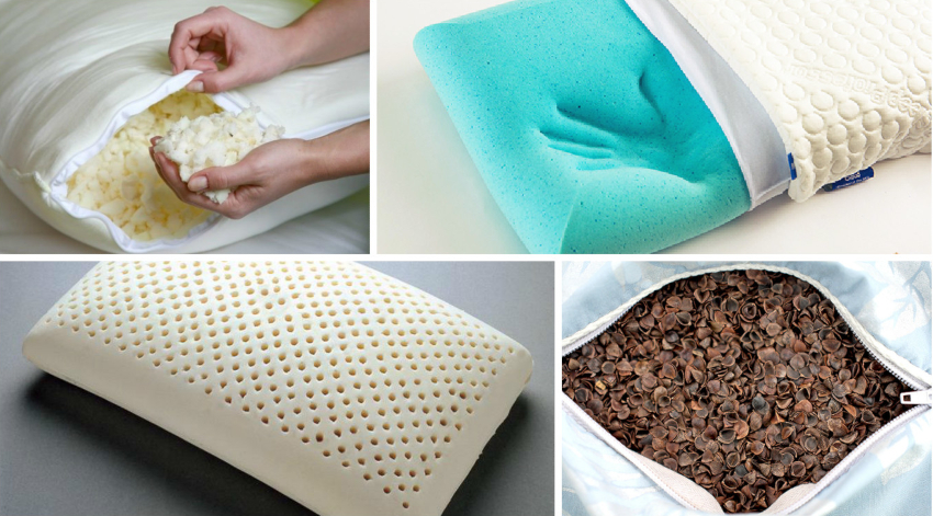 De mest almindelige muligheder for polstring af ortopædiske puder er hukommelse, boghvedehus, latex, bambus De mest almindelige muligheder for polstring af ortopædiske puder er hukommelse, boghvedehus, latex, bambus