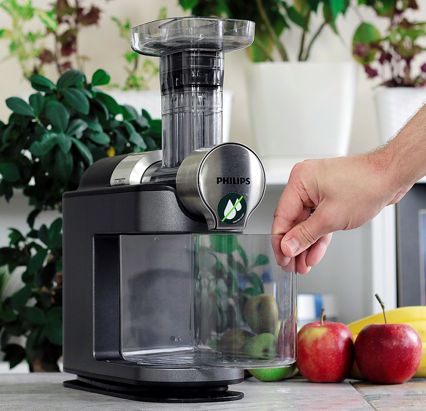 Philips juicepresser behandler store mengder epler effektivt Philips juicepresser behandler store mengder epler effektivt