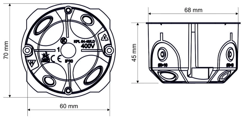 Standardstørrelser af et rundt fatning Standardstørrelser af et rundt fatning