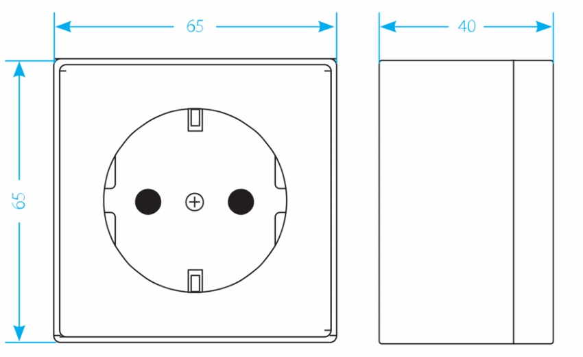 Dimenzije utičnice za uzemljenje Dimenzije utičnice za uzemljenje