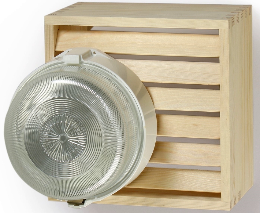 Glass lampara para sa isang paliguan na may isang pandekorasyon na kahon na kahoy Glass lampara para sa isang paliguan na may isang pandekorasyon na kahon na kahoy