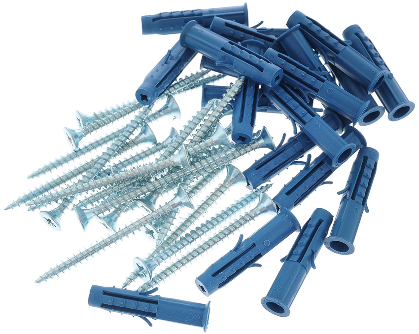 Dyvler fastgør selvskærende skruer sikkert inde i væggen Dyvler fastgør selvskærende skruer sikkert inde i væggen