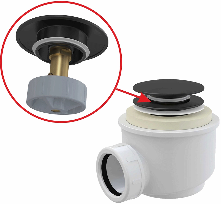 Zamka za tuš sa sustavom CLICK-CLACK Zamka za tuš sa sustavom CLICK-CLACK