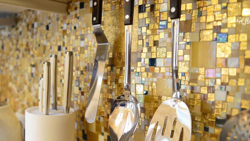 Magandang Glossy Gold Shade Mosaic Tile Magandang Glossy Gold Shade Mosaic Tile