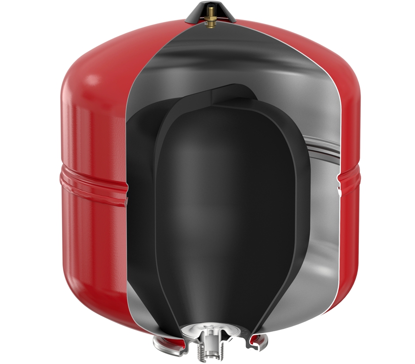 Interne Anordnung eines 25 l Ausgleichsbehälters Interne Anordnung eines 25 l Ausgleichsbehälters